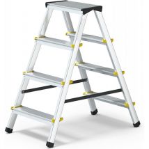 Sgabello scala in alluminio 4 gradini 4x4 doppia salita 125 kg