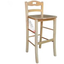 Sgabello con schienale e seduta massello h67 SNACK NATURALE