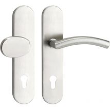 Türbeschlag New York SH Wechselgarnitur Türgriff auf Schild PZ 88, rechts, höhe 16mm ohne Kzs, Edelstahl matt