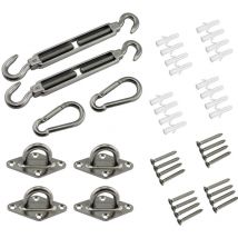 Yarona - Shade Sail Hardware Kit - 304 Stainless Steel Sun Shade Installation Kit - 6 Inch - for Installing Rectangle and Triangle Shade Sails for