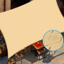 LaBlanc - Shade Sail with Rope, Outdoor Canopy for Garden Terrace Patio, Waterproof and UV Protection, Rectangular 3x4 m, Sand