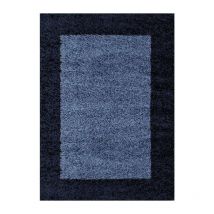 Life - Tapis Shaggy Poils Longs Bicolore (Bleu - 80x250cm)
