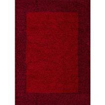 Life - Tapis Shaggy Poils Longs Bicolore (Rouge - 80x150cm)