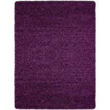 Tapis Shaggy Uni Poils Longs Tapis Salon Chambre Couloir (Violet - 140x200cm)