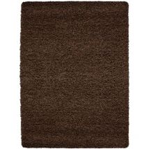 Life - Tapis Shaggy Uni Poils Longs Tapis Salon Chambre Couloir (Marron - 80x250cm)