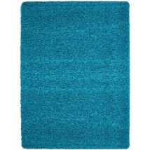 Life - Tapis Shaggy Uni Poils Longs Tapis Salon Chambre Couloir (Turquoise - 80x250cm)