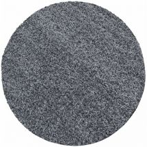 Life - Tapis Rond Shaggy Uni Poils Longs Tapis Salon Chambre (Anthracite - 160x160cm)