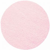 Life - Tapis Rond Shaggy Uni Poils Longs Tapis Salon Chambre (Rose - 160x160cm)