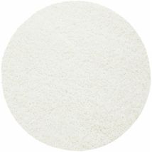 Life - Tapis Rond Shaggy Uni Poils Longs Tapis Salon Chambre (Blanc - 200x200cm)