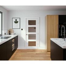 Shaker 4 Panel White Primed Glzd Door 1981 x 838mm
