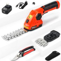 Shall Cisaille À Gazon Et Taille-haie Sans Fil - 7,2 V Coupe-herbe Électrique 2 En 1 Cisailles À Haies, Tondeuses À Haies Coupe-herbe Avec Ciseaux 