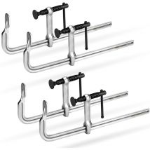 Shall Tool - shall Serre-joint Industriel Type f 4 pièces - Acier Forgé Nickelé Anti-Corrosion, 304 mm/76 mm/450 lb - Pour Métal, Bois et btp