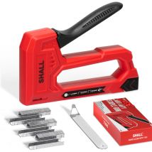 Shall Tool - shall - Agrafeuse-Cloueuse à Main Légère (rouge) pour Bois & Tissu - 1600 Agrafes JT21 (6mm, 8mm, 10mm) + Extracteur - Idéale Bricolage,