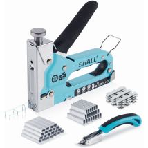 Shall Tool - shall Pistolet à agrafes robuste 3 en 1 pour tapisserie d'ameublement avec 3000 agrafes, décapant d'agrafes, cloueuse manuelle avec