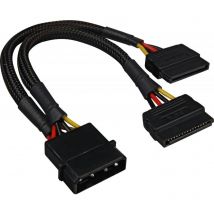 Sharkoon - Sata y Stromadapter 0.15m bk - Cable - Digital (4044951018895)
