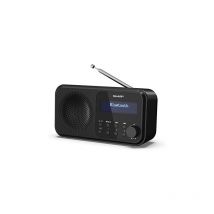 Sharp - Radio digital portátil DR-P420 (dab/dab+/fm con rds, usb, Bluetooth 5.0, funciones de despertador con conector de 3,5 mm), negra