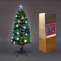 Shatchi - 2ft Snowflake led Pre Lit Fibre Optic Christmas Tree Xmas Decoration Decor 60cm