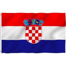 Shatchi - 5 x 3ft Croatia National Flags Events Pub bbq Decorations for Rugby Cricket Football Sports 2023 World Cup Banner Fan Support Table Cover