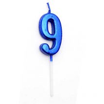 Shatchi - Blue 9 Number Candle Birthday Party Cake Decorations Topper