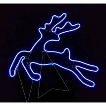 Shatchi - Jumping Reindeer Rope Light Silhouette-blue 69 x 58cm