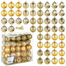 Shatterproof Christmas Baubles Gold 6 Cm 50 Pcs