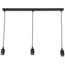 Shaw Diner Bar 3 Drop Chrome Gold Black Adjustable Pendant Ceiling Light