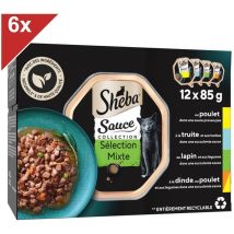 72 Barquettes Sauce Collection Sélection mixte 85g (6x12) - Sheba