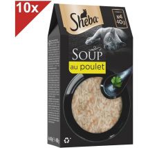 SHEBA Soupe 40 Sachets fraîcheur au poulet pour chat 40g (10x4)