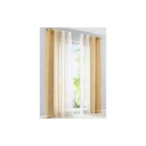 Sheer Curtains Gauze Sheer Gradient Sheer Voile Sheer Window Decor Bathroom Balcony Bedroom 2 Panels, Yellow with White, Width 130cm / Height 240cm