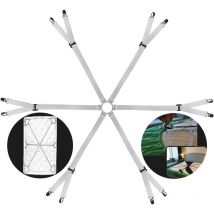 Sheet Fasteners - Adjustable Elastic Bed Sheet Straps for Twin Queen King Size Bed, 6 Way Crisscross Clips, Suspender Bands, Fitted Round and Square