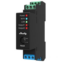 Shelly - Pro 2pm - Relè Smart Wifi Lan Bluetooth 2 Canali, Barra Din, Professionale, Assistente Vocale, Mqtt
