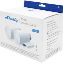 2x Blu trv & Blu Gateway Gen3 Passerelle, Thermostat de radiateur Bluetooth Low Energy, Wi-Fi - Shelly
