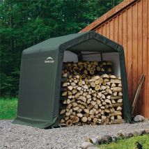 Rowlinson - Shelterlogic 8x8 Garden Storage Shed In a Box Peak Style Green