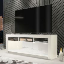 Olivia Furniture - Shine tv Unit 160cm - White with Gloss Doors