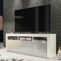 Creative Furniture - Shine tv Unit - White with Grey Gloss Doors - 160cm