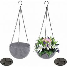1 pac Pots de Fleurs Suspendus en Rotin, Jardin Paniers Suspendus, Jardinière Suspendu, Pot Suspendu Fleurs en Plastique, pour La Plantation