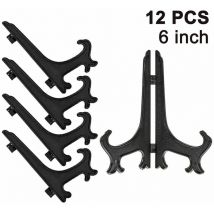 Lot de 12 chevalets en plastique porte-assiettes - Présentoirs pour la présentation des assiettes à collectionner