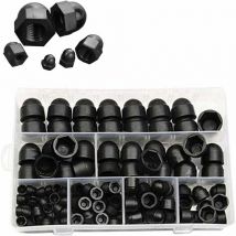 145 Pcs Plastique Boulons Capuchon,Cache Vis éCrou Boulon Ecrou Protection Hexagonal Noir Hexagonale Vis Protections M4 M5 M6 M8 M10 M12