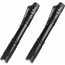 Shining House - 2 pcs Haute Lumens led Lampe de Poche, Mini Lampe de Poche Portable en Forme de Stylo, Mini Pocket Pen Torche Lampe pour Camping,