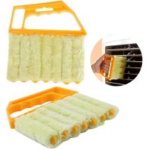 2 Pcs Nettoyeur de Stores Brosse de Nettoyage pour Stores Vénitiens en Plastique pour Volets Climatiseurs Verticaux