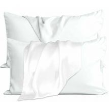 2 pièces 50x75cm pour les cheveux et la peau. Housse de coussin zippée double (blanc) sans âme