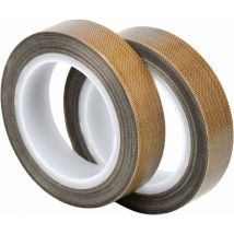 2 Rouleau de Ruban Adhésif de ptfe, Bande de Téflon, Haute Température Ruban, -100°C - +260°C Ruban Adhésif de Tissu de Verre Enduit ptfe, (13mm x 10m