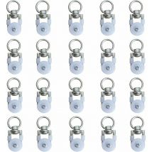 20pcs Rouleaux de Rail de Rideaux,Rouleaux de Rail,Rouleaux de Tringle à Rideaux GlissièRes,Poulie Silencieuse,Rail de Rideaux FenêTre Double Rail