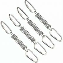 4 Pièces Ressort de Traction Boucle Ressort Tension Fixation Store, avec 8 Mousquetons, Voile D'ombrage Fixations Accessoires en Acier Inoxydable
