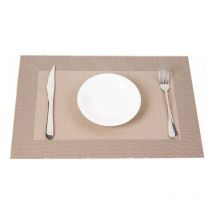 6pcs Sets de Table lavables pvc Napperons ,Napperon Rectangulaire Papier Antidérapants Anti Usure Résistant à la Chaleur Décoration Placemats(Cendres