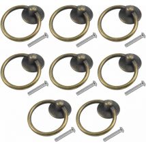 8 Pcs Bouton de Porte Vintage Poignee de Meuble Ronde Poignée D'armoire Classique Tiroir Bague Poignée de Traction Poignées de Tirage Antique Bouton