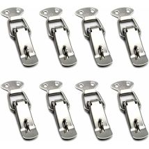 8 Pièces Fermeture a Levier Fermeture à Ressort Loquet Bascule en Acier Inoxydable Pour Coffre à Outils,Tiroir,Armoire et Coffre - Silver
