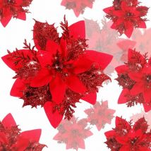 Autre décoration pour Noël Decoration Noel,Fleur de Noel Artificielle, Guirlande Noel Sapin de Scintillantes, Pendentifs Fleurs Artificielles, pour
