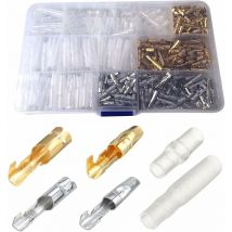 Bornes à sertir, 400 bornes et kits d'assortiment de bornes de 3,9 mm, bornes électriques, connecteurs électriques de moto, connecteurs avec manchons