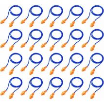 Bouchons d'oreille avec Cordon Réutilisables Bouchons d'oreille en Silicone du Sommeil Bouchons d'oreille Suppression du Bruit de Bouchons pour la